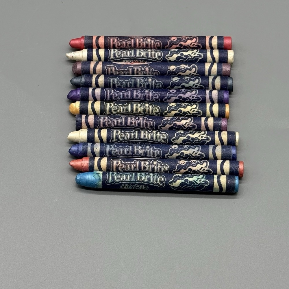 Vintage Crayola Pearl Brite Crayons 11 Count HTF Rare Retired Art Supply Lot‎